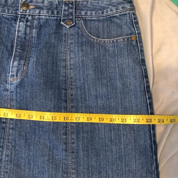 Eddie Bauer vintage midi denim skirt dark wash size 16 a line classic western - Picture 6 of 9